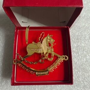 Camerlane Rocking horse 24-kt gold finish ornament